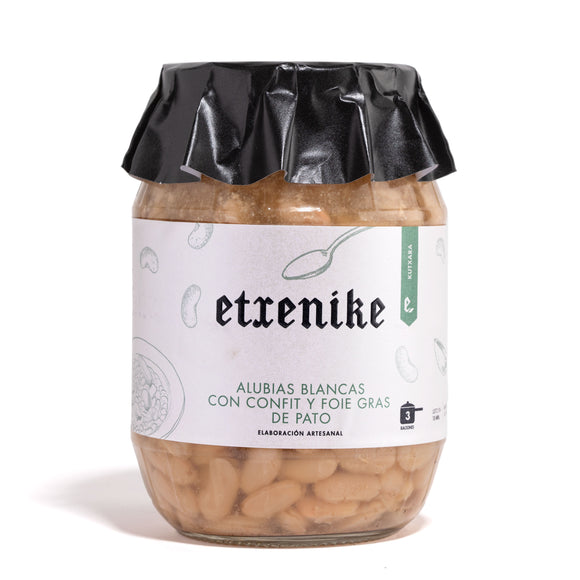 ALUBIAS BLANCAS CON CONFIT Y FOIE GRAS DE PATO 950gr